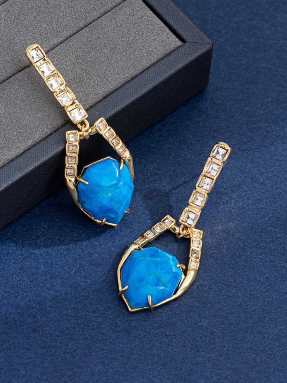 Alexis Bittar Natural White Turquoise Stud Earrings